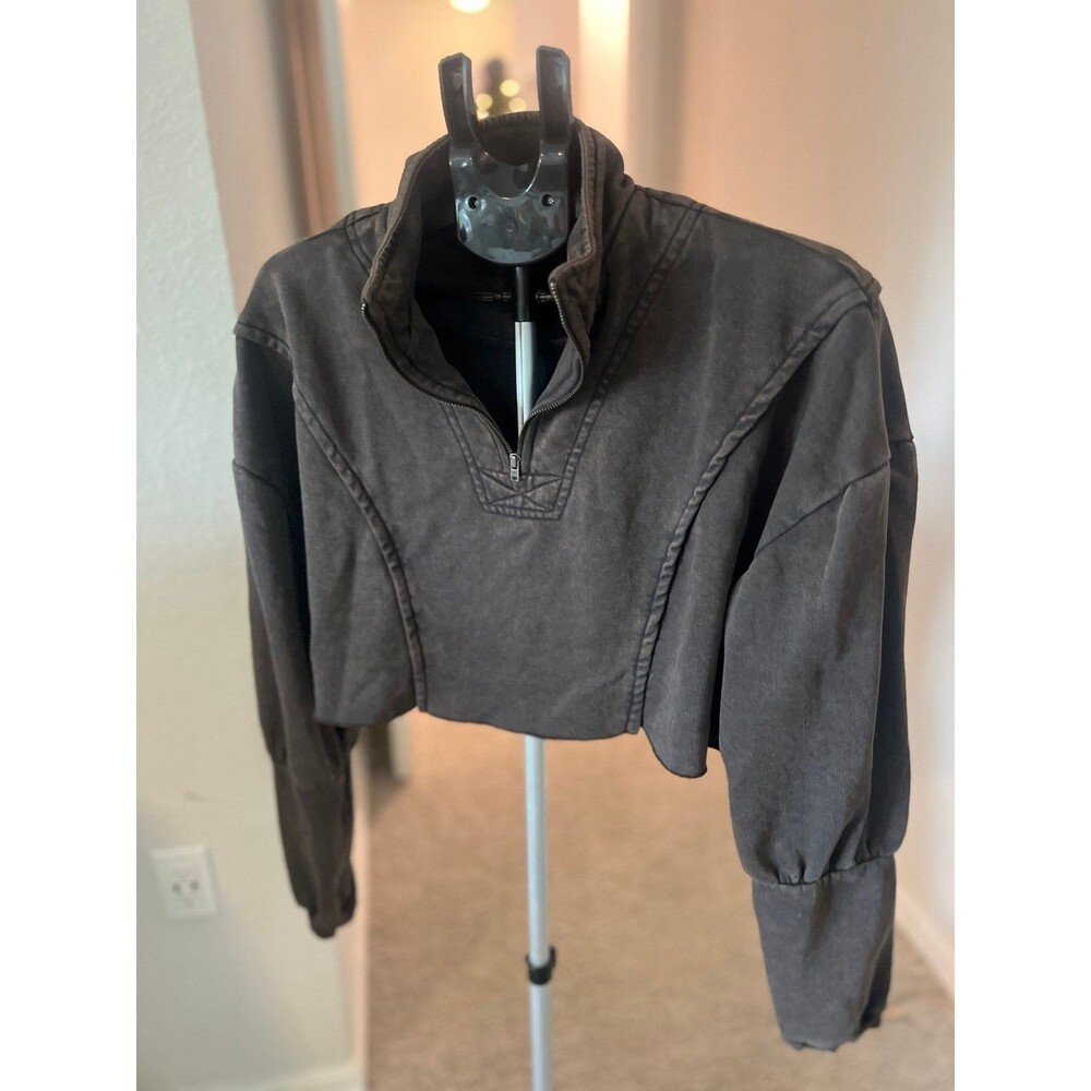 Urban Outfitters Out from Under 1/4 Zip Cropped Sweatshirt Women’s Size Large - Picture 2 of 12